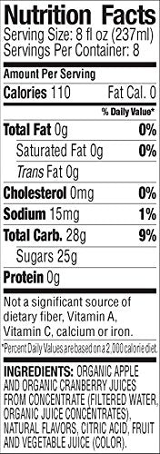 Langers 100% Organic Juice Cranberry 64 Fl Oz (Pack of 8)