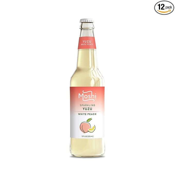Moshi Sparkling Drinks - White Peach Yuzu (12 Bottles)