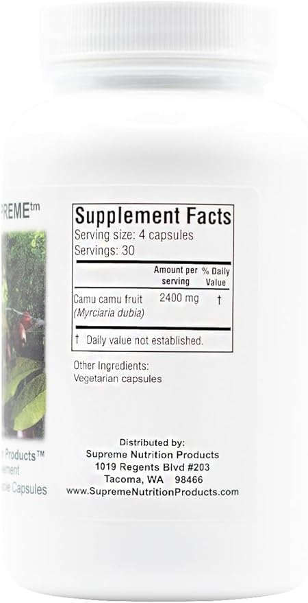 Supreme Nutrition Camu Supreme 120 Pure Camu Camu Fruit Vegetarian Capsules