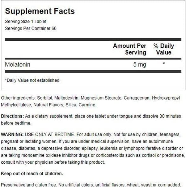 Nature's Blend Melatonin 5 mg Sublingual Tablets 60 CT (PACK OF 4)