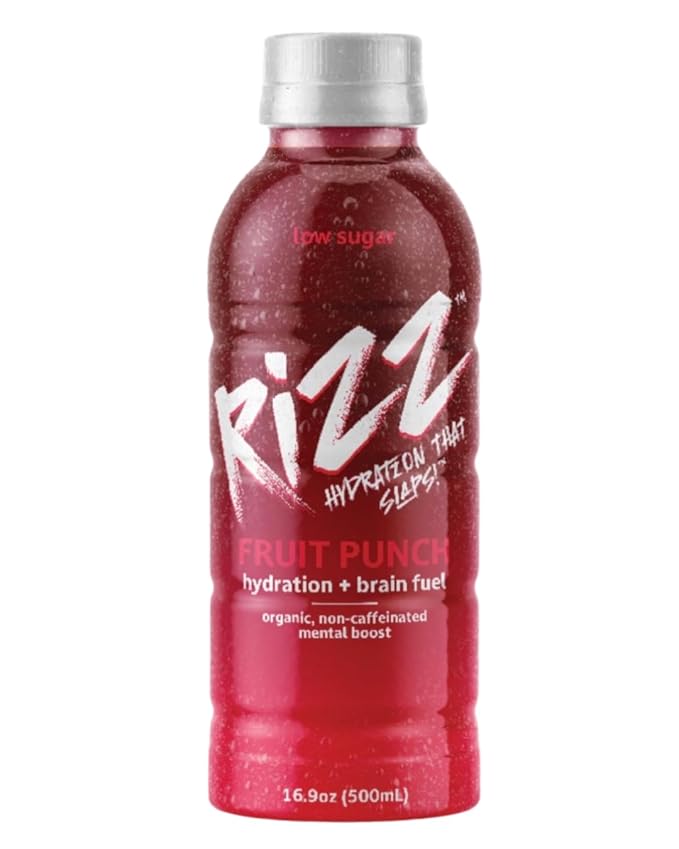 Rizz: Hydration That Slaps Nootropic Drink – 12-Pack Variety (Mandarin Lemon Lime Fruit Punch) | Low Sugar Electrolytes Clean Energy &amp Focus Boost | Performance Hydration for Athletes Gamers &