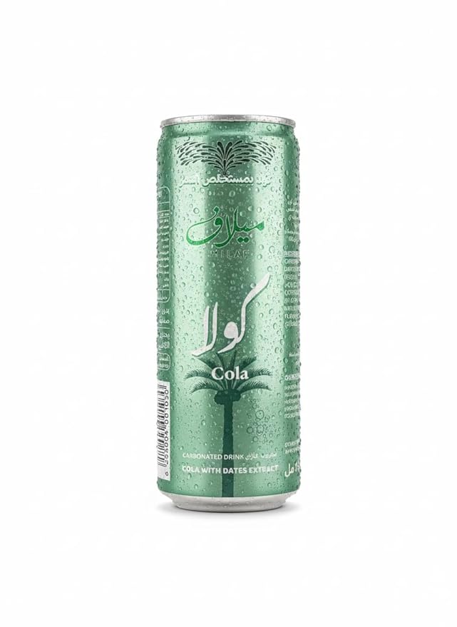 Milaf Date Cola - 8.1 fl oz | Sweet Carbonated Soda Soft Drink Made with Date Extract | Refreshing Non-Alcoholic Beverage | Ideal for Those Following Alcohol-Free Lifestyle (Pack of 12)