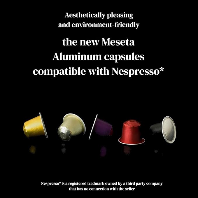 Meseta Monorigine Brasile 100 Nespresso Compatible Aluminium Coffee Capsule Pack -For Use in Nespresso Essenza Pixie Citiz Inissia Lattissima Maestria other Nespresso Originaline Machines - 100c