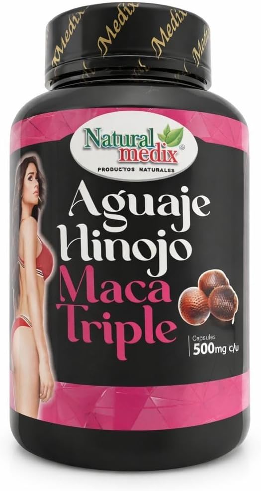 Aguaje Hinojo Maca Triple (Maca Root Supplement) Premium 100 Capsules | Premium Botanical Blend for Feminine Balance &amp Confidence