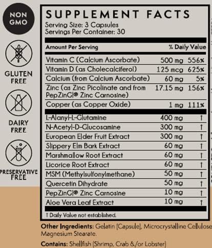 TERRA ORIGIN Healthy Gut Capsules with Immunity Boost | 90 Capsules | Non GMO Gluten Free Dairy Free | Digestive Support for Men and Women