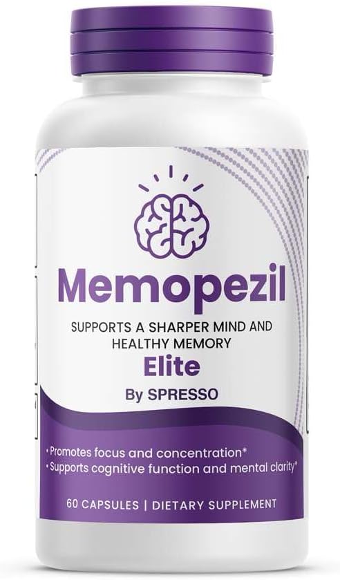 (1 Pack) Memopezil Capsules Official Memopezil Supplement Pills with Natural Ingredients Advanced Formula for Brain Health Support for Maximum Strength Clarity &amp Focus (60 Capsules)
