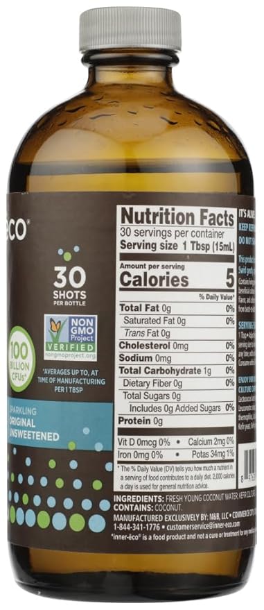 Inner Eco Probiotic Coconut Water Original 15 Fl Oz