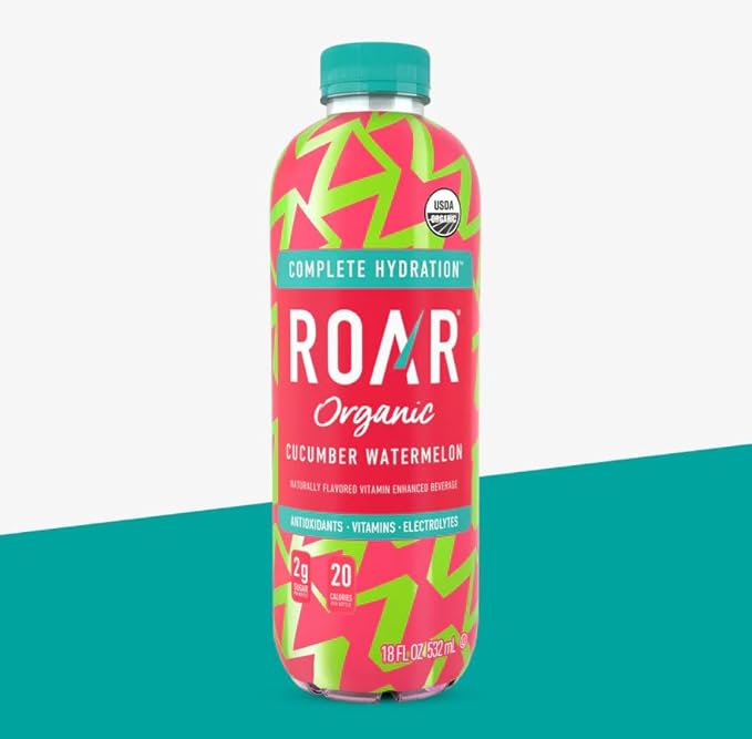 Roar Organic Beverages Variety Pack 10-Pack (18oz Bottles) – Strawberry Lemonade Dragon Fruit Punch Mango Clementine Blackberry Lemonade &amp Georgia Peach – Refreshing Organic Drink