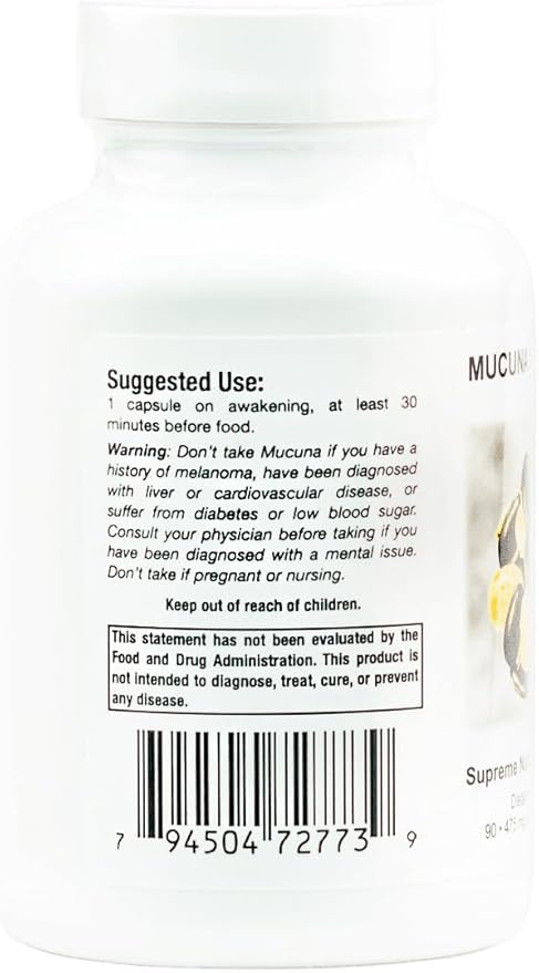 Supreme Nutrition Mucuna Supreme 90 Pure Velvet Bean Seed Vegetarian Capsules (Pack of 2)