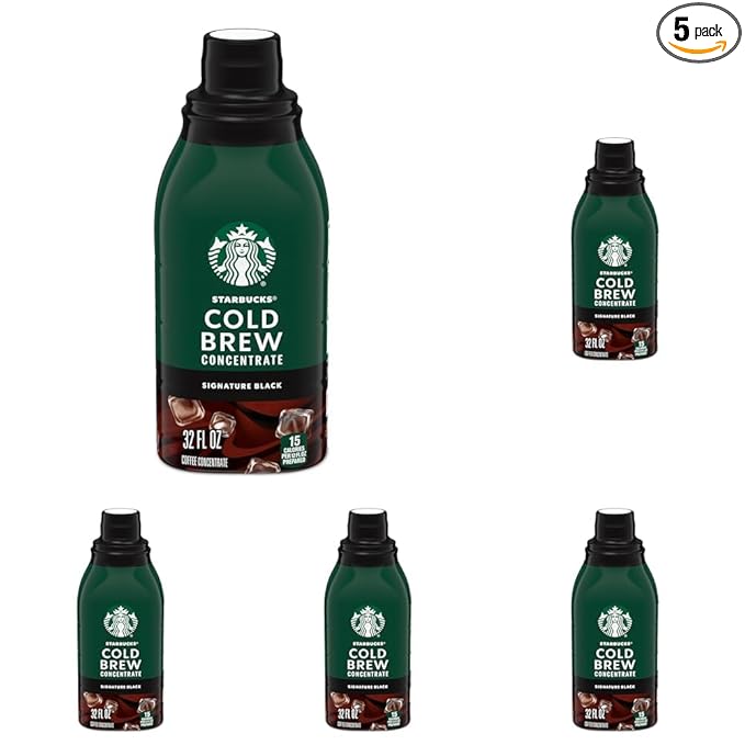 Starbucks Cold Brew Coffee ConcentrateSignature Black Iced Coffee32 fl oz(Pack of 5)