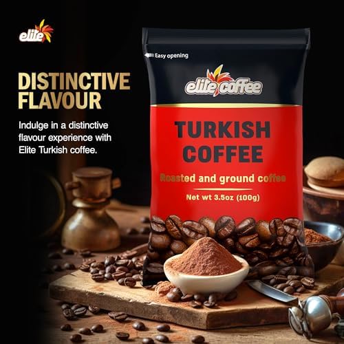 Elite Turkish Ground Roasted Coffee Bag 3.5000-ounces (Pack of 8)