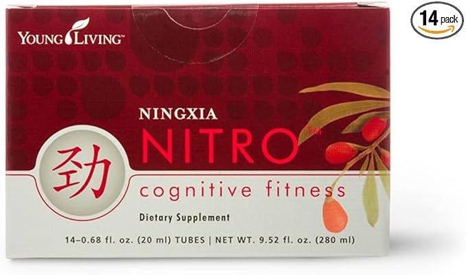 Young Living NingXia Nitro | 1 Pack (14 Sachets) | Energizing Wolfberry Drink with Green Tea &amp Korean Ginseng | Supports Focus Energy &amp Physical Fitness