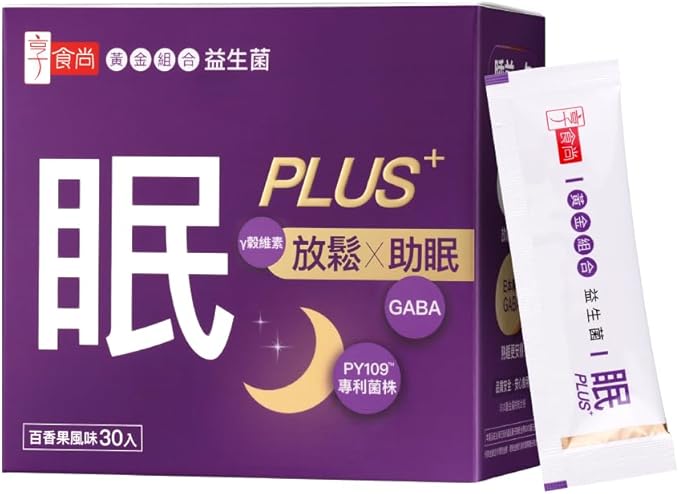SleepPLUS Probiotic Sleep Support with GABA Sleep Strain PY109™ and Lemon Balm 30 Billion CFU Nighttime Relaxation Gut Brain Balance Supplement 30 Stick Packs