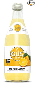 GuS Grown-Up Soda | Lightly Sweetened Sodas with Real Juices | 12 Fl Oz (Pack of 24) (Dry Meyer Lemon)