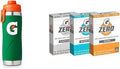 Gatorade 26oz Stainless Steel Bottle One Size Green Zero Powder 3 Flavor Variety Pack 50 Count