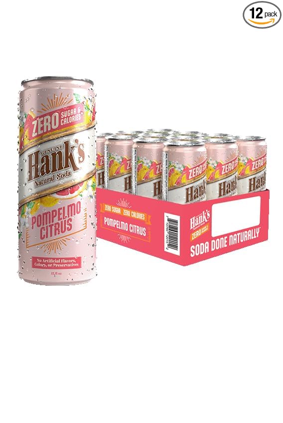 Hank's Soda ZERO Pompelmo Citrus Sparkling Beverage 12 Cans Sugar-Free