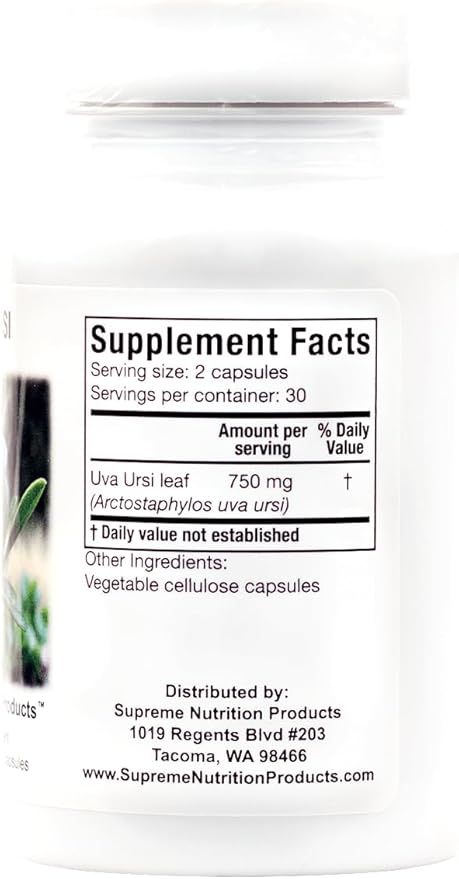 Supreme Nutrition Uva Ursi 60 Pure Bearberry Vegetarian Capsules (Pack of 2)