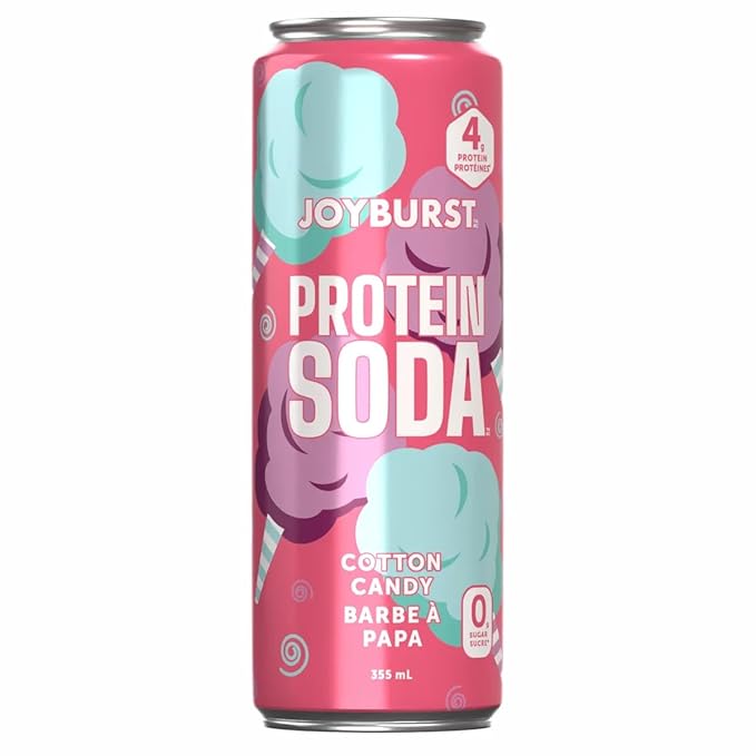 Protein Soda Variety Pack - 15 Pack (355 mL Cans) - Gummy Bear Fuzzy Peach &amp Cotton Candy Flavors - 0g Sugar 4g Protein - Keto Friendly Gluten-Free &amp Carbonated