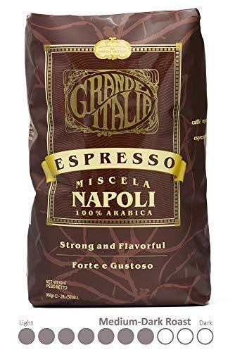 Grande Italia Espresso Small Batch Artisan Roasted Miscela Napoli 2 Lbs. bag