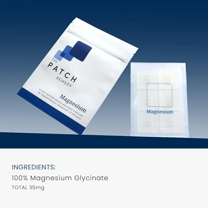 The Patch Remedy Relax &amp Magnesium Glycinate Kit - with Ashwagandha L-Theanine and Rhodiola Rosea | Patches with Minerals