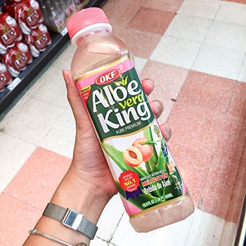 OKF Aloe Vera King Drink Peach 16.9 Fluid Ounce (Pack of 20)