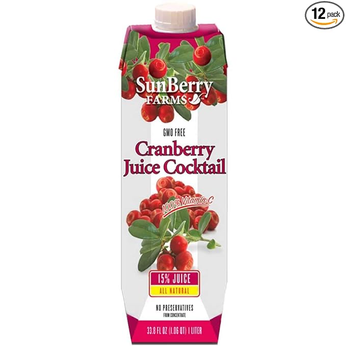 Sunberry Farms Cranberry Cocktail Juice 33.81 Fluid Ounce -- 12 per case.