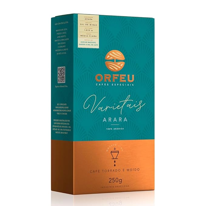 Arara Roasted and Ground Coffee 8.8 oz – Notes of Brown Sugar Garapa and Coffee Honey – Balance and Natural Sweetness – Café Orfeu