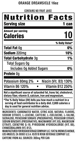 Reign Total Body Fuel Orange Dreamsicle Fitness &amp Performance Drink 16 Fl Oz (Pack of 12)