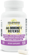 Del-Immune V® Defense by Stellar Biotics All-Natural Immune Support &amp Gut Health (+) Immediate Care Metabiotic: NextGen Probiotic Therapy (120 Caps)