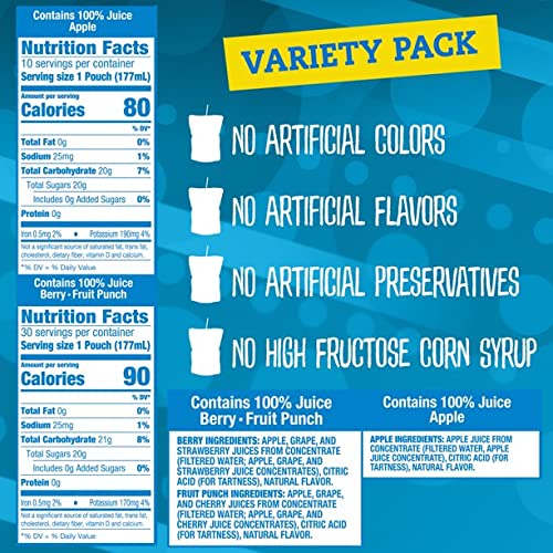 Capri Sun Juice - Variety Pack - No Artificial Colors Flavors or Preservatives - Perfect for Any Adventure - Ready Set Gourmet Donate a Meal Program - 4 Pack (6oz 40ct Each)