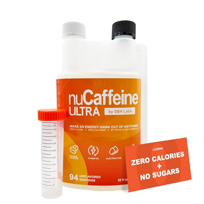 nuCaffeine Ultra | New Natural Preservatives | 94 Servings | Natural Caffeine + B3 + Electrolytes | Includes to-Go Tube | Transform Any Drink into an Energy Drink! | No Carbs No Sugars No Calories