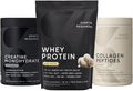 Sports Research® Protein Pack - Whey Isolate Protein Powder 2.1lb + Creatine Monohydrate 1.1lb + Collagen Peptides 1lb