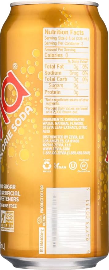 Zevia Soda Cream SF 16 Fl Oz