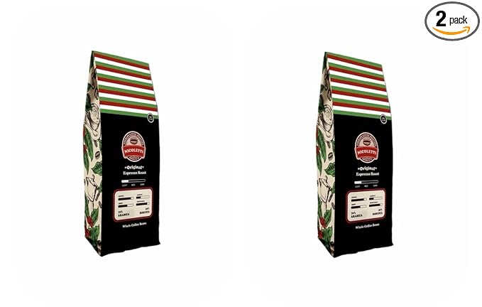 Nicoletti Coffee Original Espresso Roast Beans 2.20lb (Pack of 2) (Made in Brooklyn NY since 1972) Fresh Roasted Espresso with date.