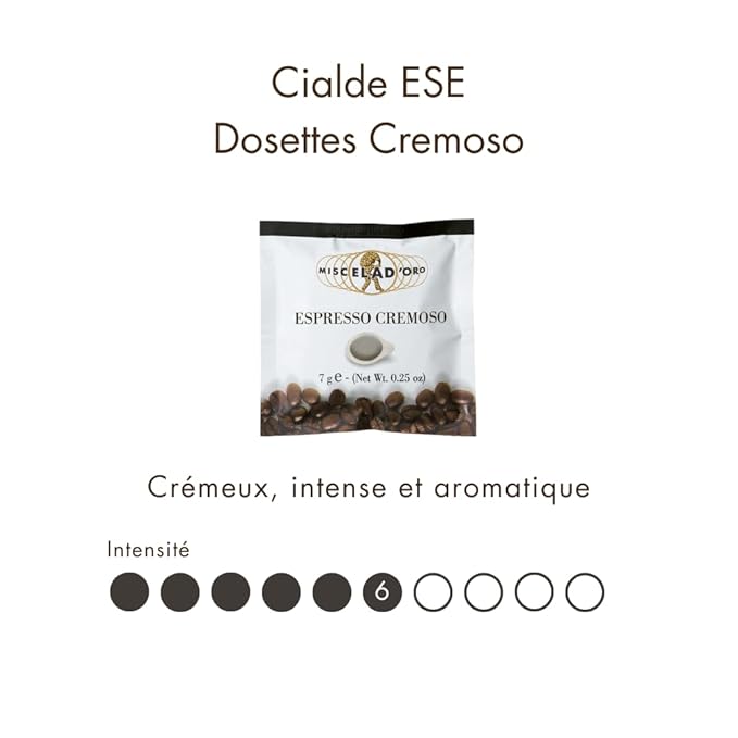 Miscela d'Oro Single Shot Espresso Cremoso Ground Pods 150 pack