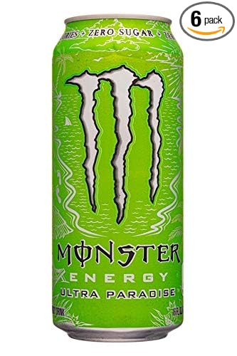 Monster Energy Ultra Zero Sugar Energy Drinks 16 ounce cans (Ultra Paradise 6 Cans)