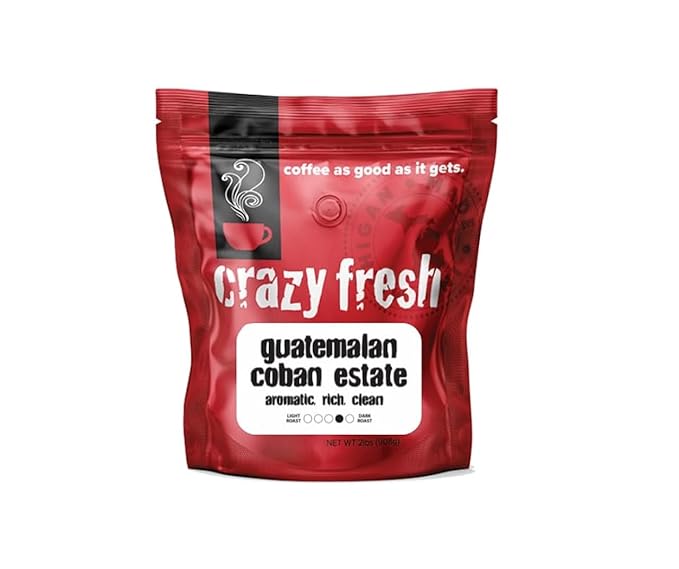 Crazy Fresh Whole Bean Coffee Guatemalan Coban Estate Medium Dark Roast 2 lbs Perfecting Coffee Since 1911 Whole Beans Roasted in Small Batches Delivered Fresh