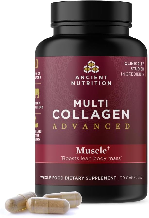 Ancient Nutrition Advanced Multi Collagen Protein Capsules Muscle 90 Count