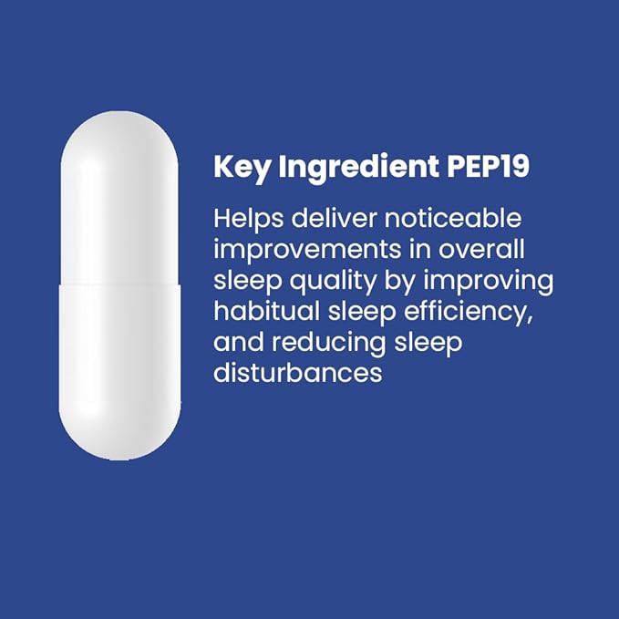 PEP19 Sleep Aid Peptide Supplement – Supports Deep Restful Sleep Non-Habit Forming 30 Capsules
