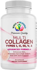 Multi Premium Collagen Supplements for Women with Vitamin C E -Tighten Skin Reduce Wrinkles Strong Nails Joints &amp Hair Growth - Anti Aging Skin Care Supplements for Women -90 Capsules