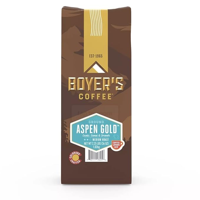 Boyer Coffee Medium Roast Ground Coffee Aspen Gold 36 oz