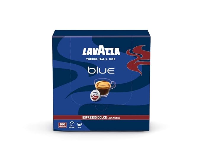 Lavazza BLUE Capsules Espresso Dolce Coffee Blend Medium Roast 28.2-Ounce Boxes (Pack of 100)
