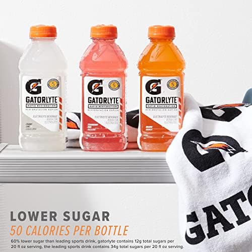Gatorlyte Rapid Rehydration Electrolyte Beverage Orange 20oz Bottles (12 Pack)