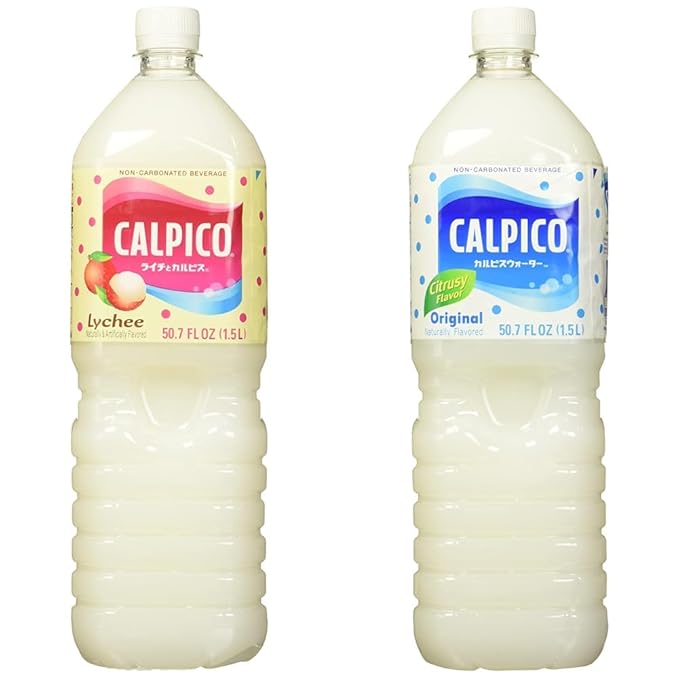 Calpico Soft Drink Variety Pack - Lychee and Original Flavors 50.7 fz (2-Pack)