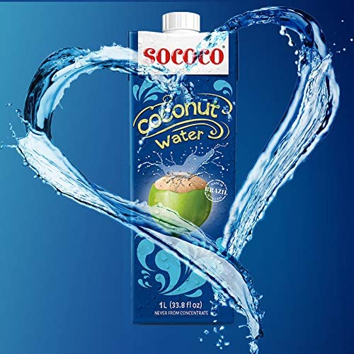 SOCOCO 100% Pure Coconut Water | Natural Electrolytes | Vital Nutrients | Refreshing 33.8 Oz (Pack of 6)
