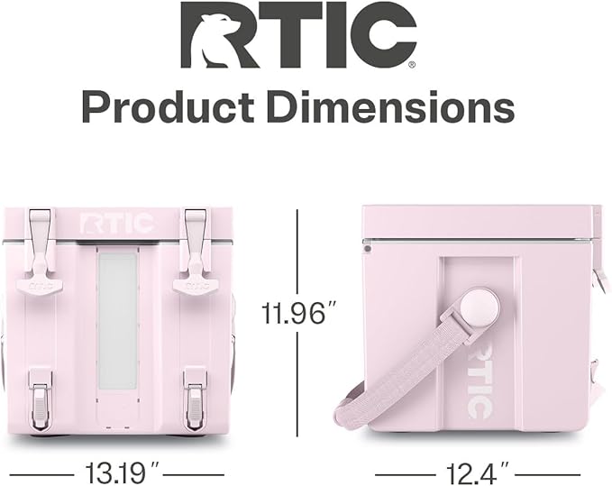 RTIC Halftime Water Cooler 3 Gallon Portable Carrier Container Drink Beverage Dispenser Stackable with 2 Taps Bottleless BPA-Free for Sports Camping BBQ Parties Picnic Pale Pink