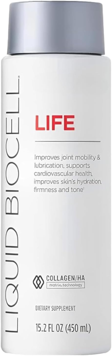 Liquid Bio-Cell Life Liquid Collagen Supplement with Hyaluronic Acid Joint &amp Skin Support Sugar Free 450 mL 15.2 fl oz