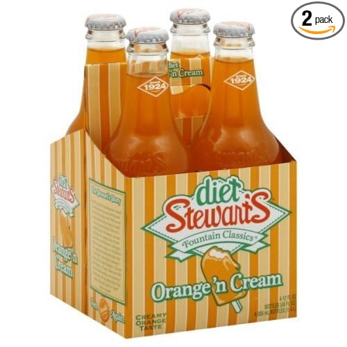 Stewart's Fountain Classics Soda 12 Fl Oz 4 Ct (Pack of 2) (Diet Orange 'N Cream) by Stewart's