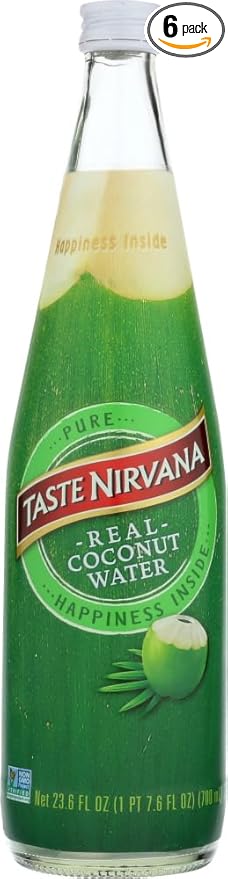 Taste Nirvana Coconut Water 23.6 Ounce Bottles 6 Count