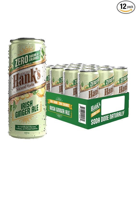 Hank's Soda ZERO Ginger Ale Real Ginger Sugar-Free 12 Cans